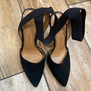 Jessica Simpson Black Ankle Strap Heels
